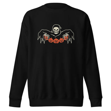 929™ Halloween Pumpkin & Skeleton Design Unisex Premium Sweatshirt